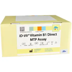 The ID-Vit® Vitamin B1 Direct MTP Assay yellow kit box.