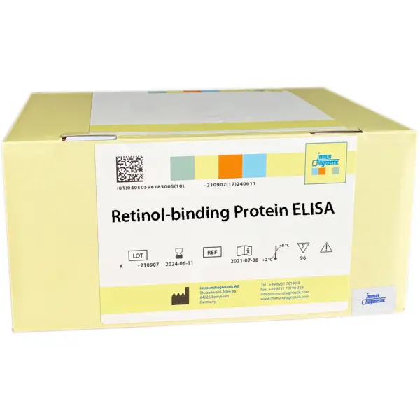 The Retinol-binding Protein ELISA (RBP/RBP4) yellow kit box.