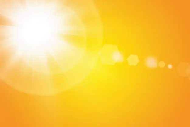 Sunlight shining on an orange background.