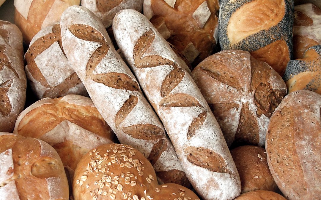 Bread, bagels, and other baked goods containing gluten