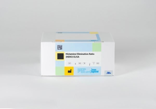 The IDK® HERO ELISA kit box set against a white backdrop.