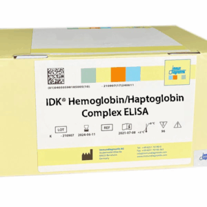 The IDK Hemoglobin/Haptoglobin Complex ELISA kit box.